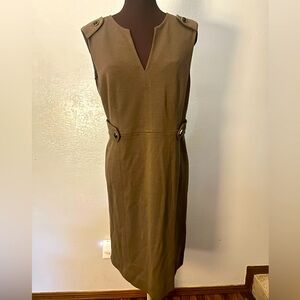 Tory Burch Elegant Brown Sleeveless Shift Dress L fits M